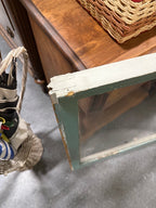 Salvaged Wood Window Sash, Chippy Green over White Paint with Original Glass, American, c. 1910–1940