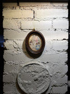 Victorian Anthropomorphic Cat Print in Oval Frame, c.1895–1915