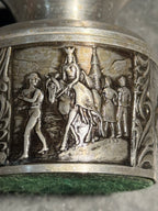Vintage Norsk Tinn Pewter Hardanger Bridal Candle Holder, c. 1950–1975
