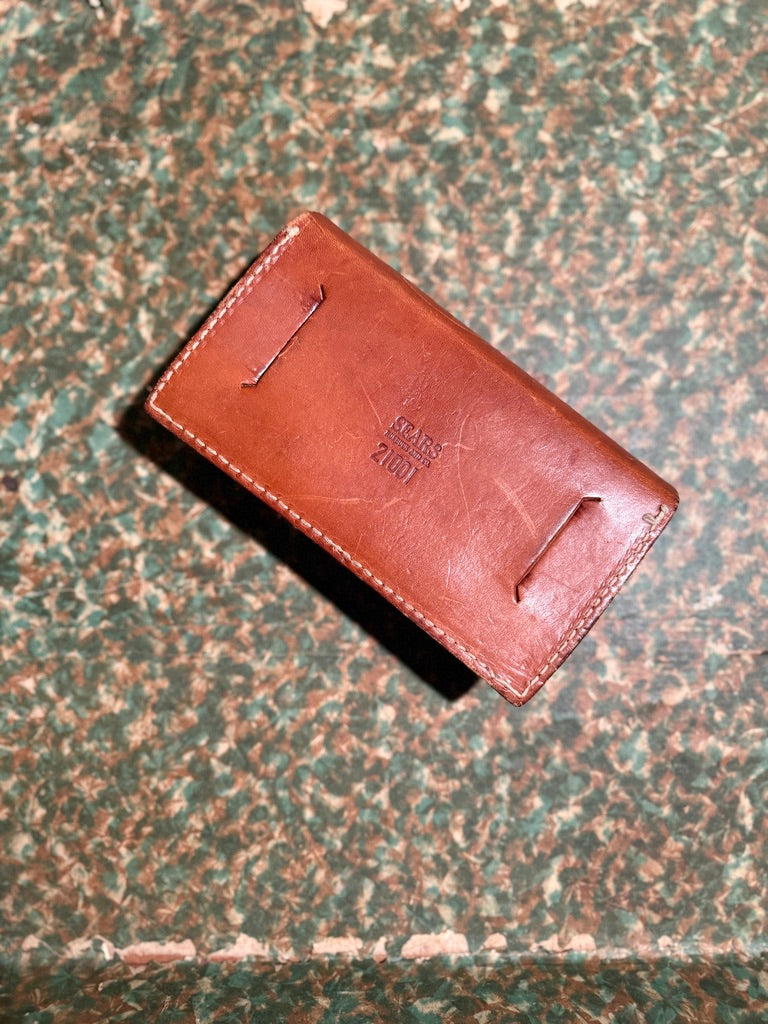Vintage Sears Roebuck Leather Utility Case Model 71007 c. 1950s Cognac Brown