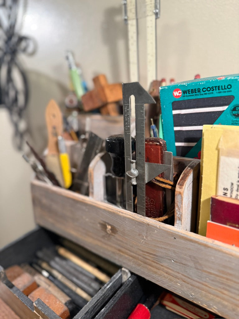 Vintage Mid-Century Gentleman's Desktop Organizer with Ephemera Collection (Reno Casino Antiques, Art - Architectural tools and Collectibles)