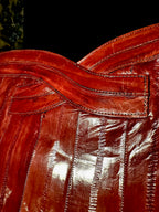 Burgundy Genuine Eel Skin Shoulder Bag, c. 1970s