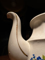 Vintage English Ironstone Teapot by Ellgreave | Forget-Me-Not Floral, 1940s–50s