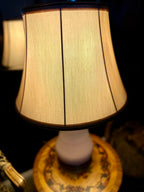 Vintage Textured Ceramic Table Lamp with Neutral Shade | Mid-Century Studio Pottery Lamp