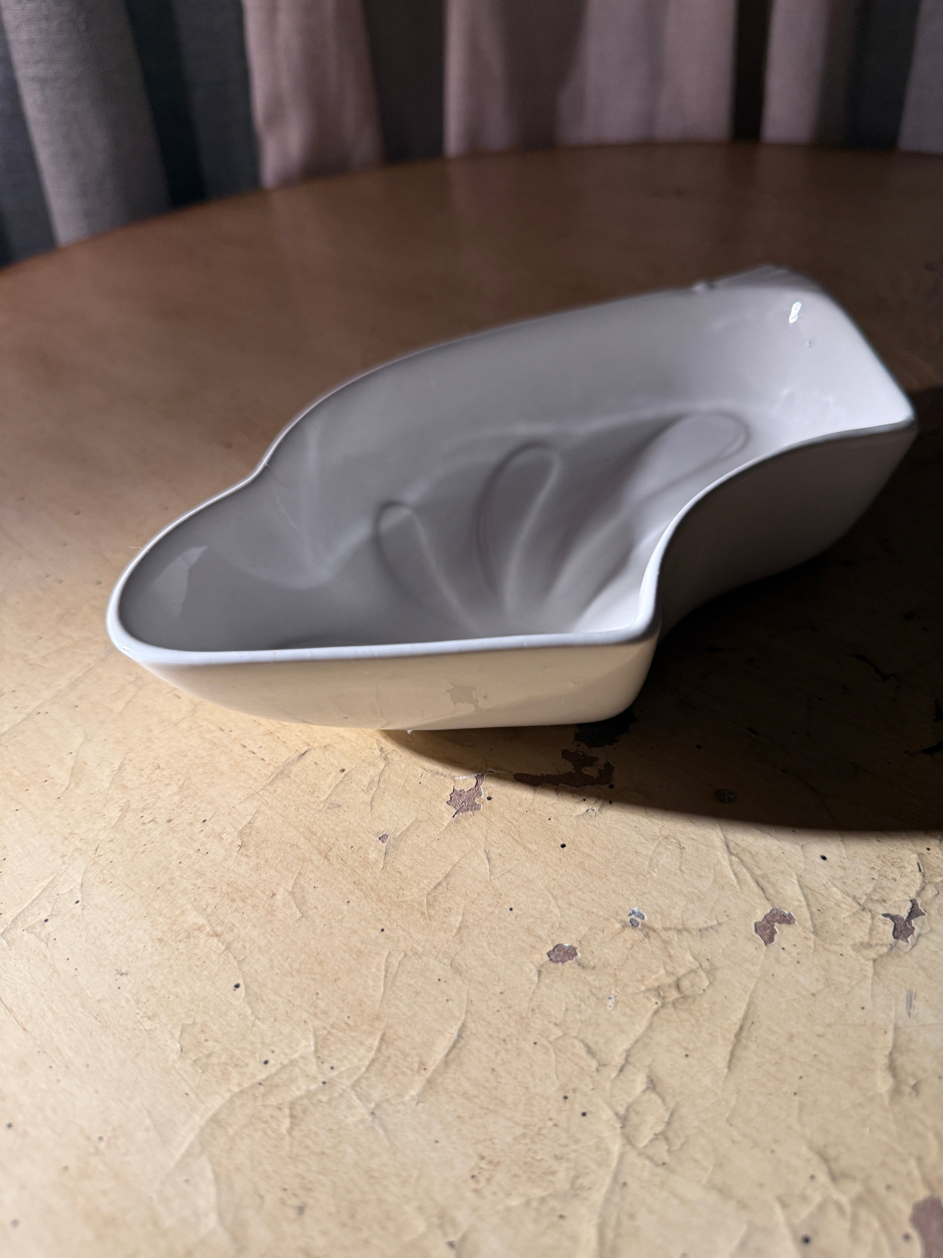 Mid Century Calif USA Sculptural White Dish