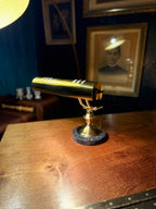 Vintage Brass Piano or Desk Lamp with Marble Base, Art Deco–Early Modern, c. 1925–1945
