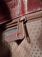 Burgundy Genuine Eel Skin Shoulder Bag, c. 1970s