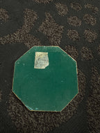French Parquetry Wood Trivet, c. 1960s | Geometric Cube Inlay Hot Plate