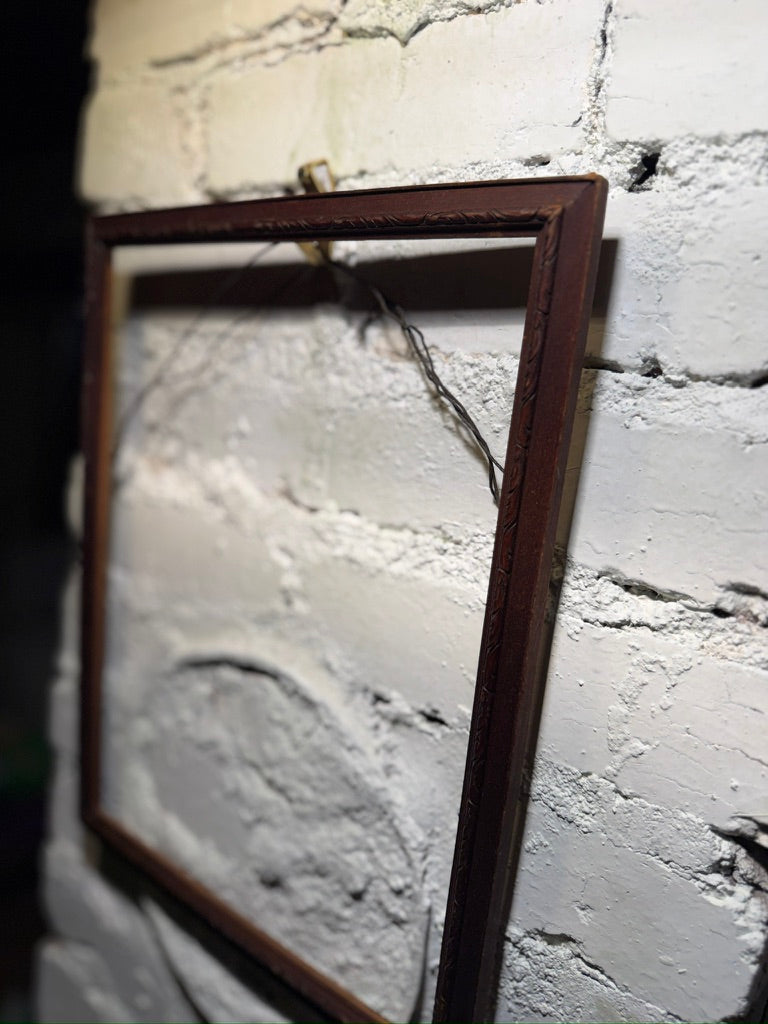 Antique Hand-Carved Wood Picture Frame, c. 1880s–1910s