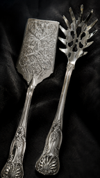 Vintage Silver-Plated Pasta Serving Set, Boxed Spaghetti & Lasagna Servers