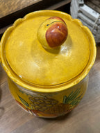 Vintage California Pottery Embossed Fruit Cookie Jar, c. 1945–1960