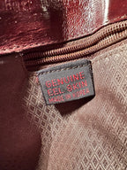 Burgundy Genuine Eel Skin Shoulder Bag, c. 1970s