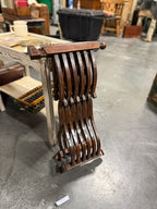 Vintage Carved Wood Folding Luggage Rack / Suitcase Stand, Circa 1930s–1950s