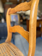 Pair of Antique Hand-Caned Ladder-Back Side Chairs, Circa 1900–1930s
