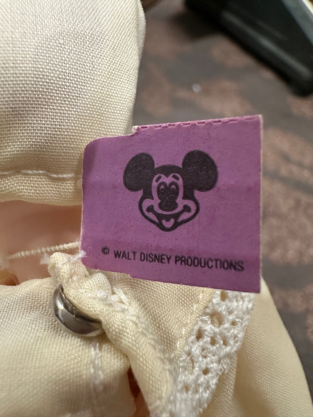 Walt Disney Productions Baby Doll, c. 1970s | Tagged Nursery Doll in Cream Gown