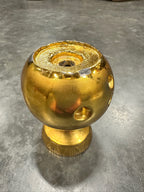 Cast Brass Lamp Column Element with Hand-Chased Gadrooned Cup over a Punched Sphere, Threaded Through for Rod Assembly, c. 1870–1920