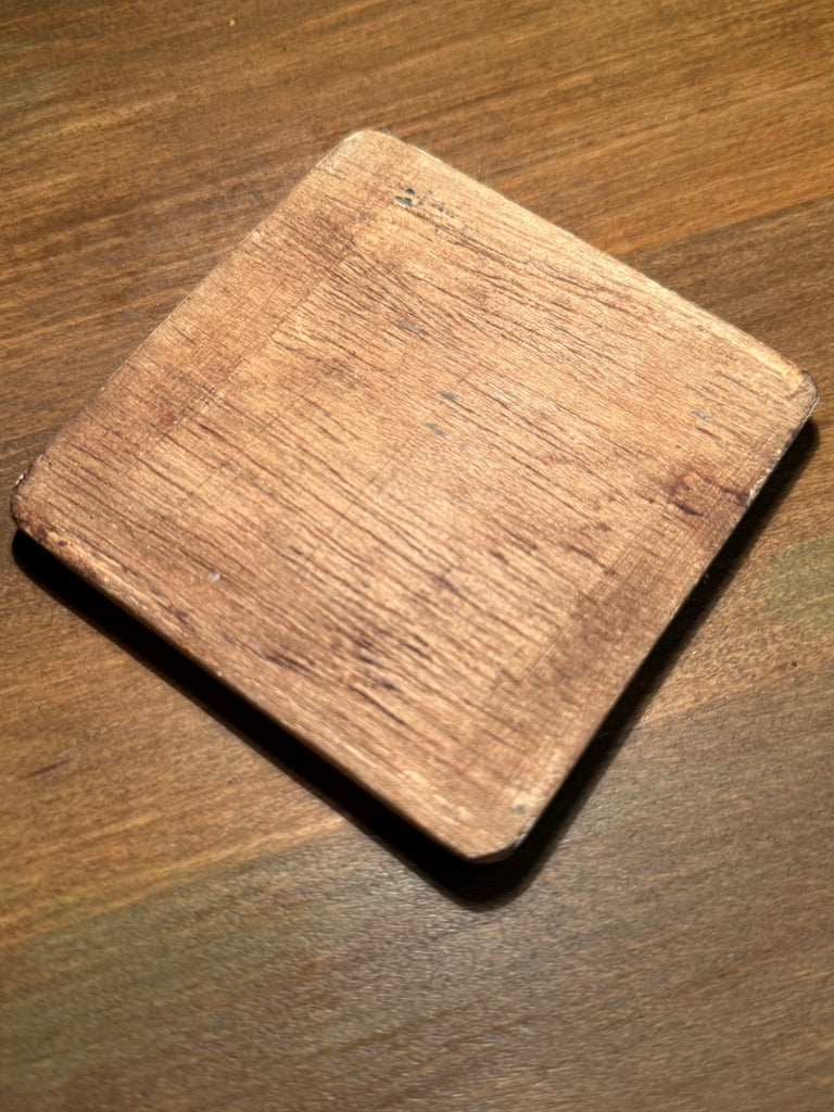 Hand-Painted Ceramic Tile Coaster (c. 1940s–1960s) | Southwestern Geometric Motif