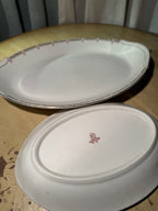 Antique Warwick China Serving Platters Floral Border USA
