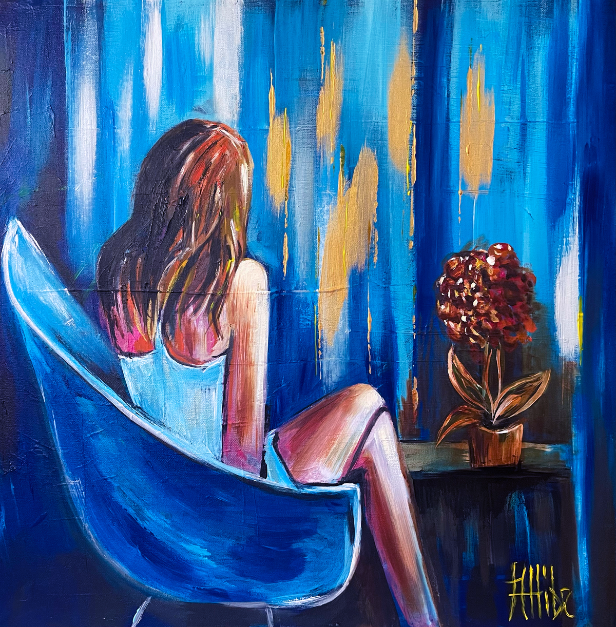 Kat Allibe, The Turning Light, original mixed media on canvas