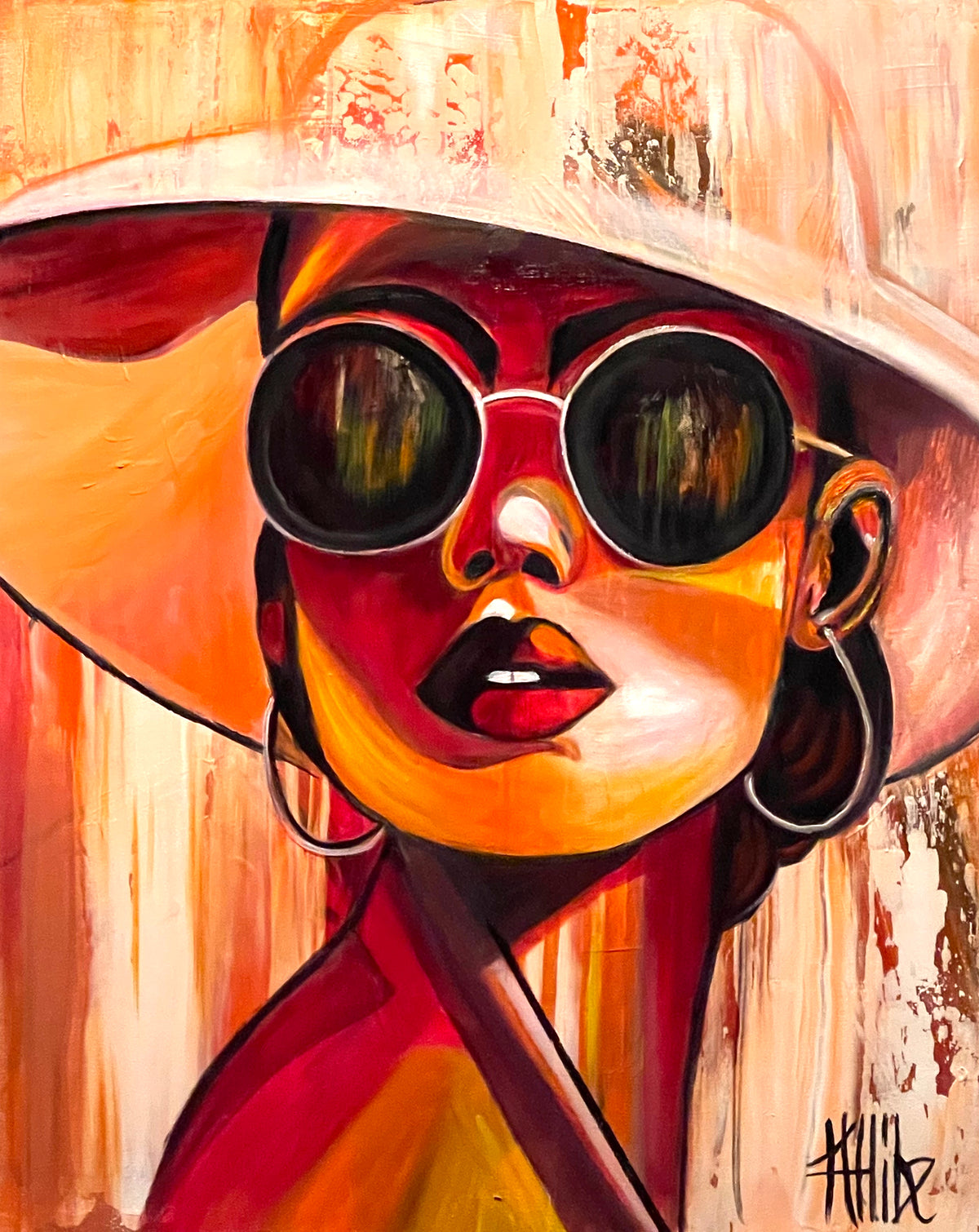Kat Allibe, Clara Weiss del Sol, original mixed media on canvas