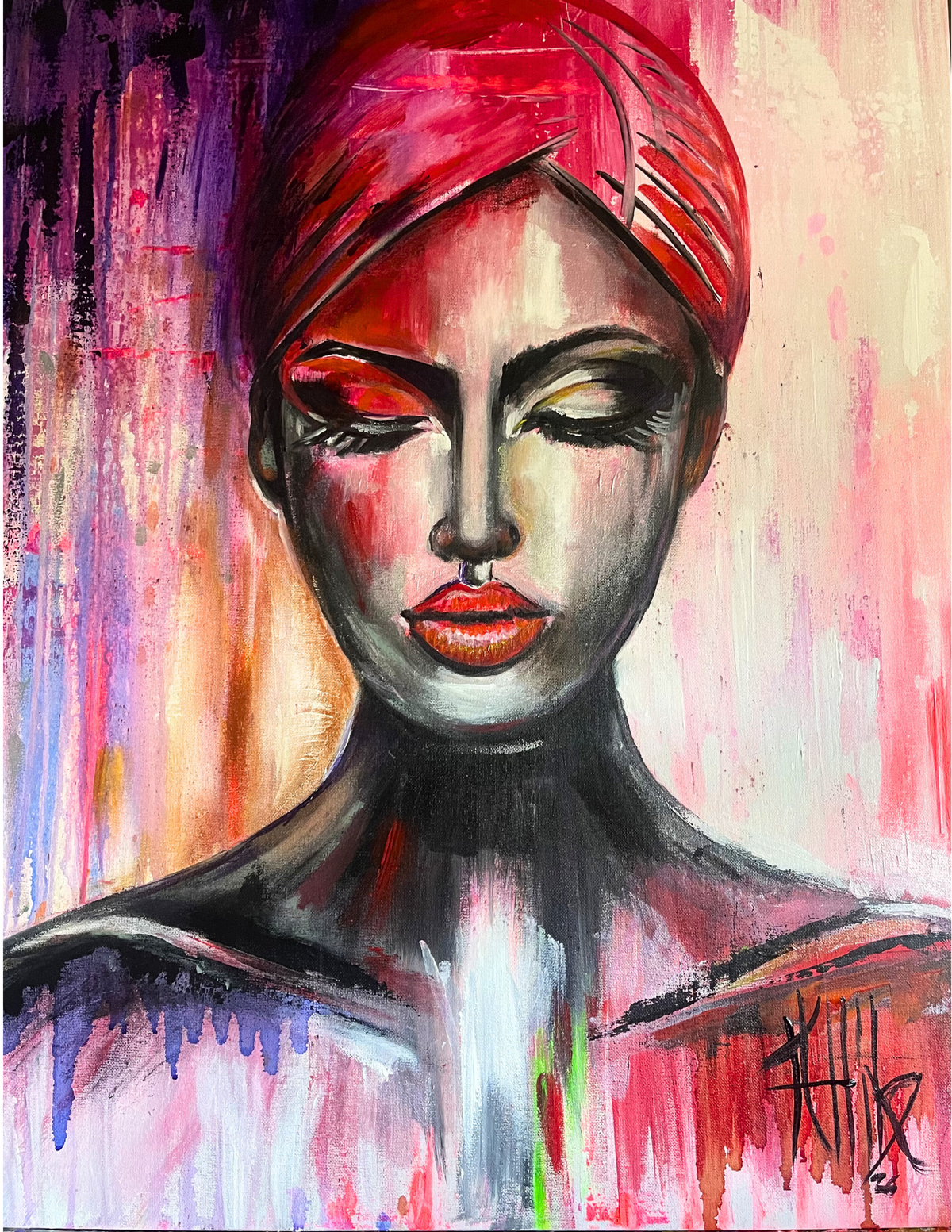 Kat Allibe, Amara Solis, original acrylic on canvas