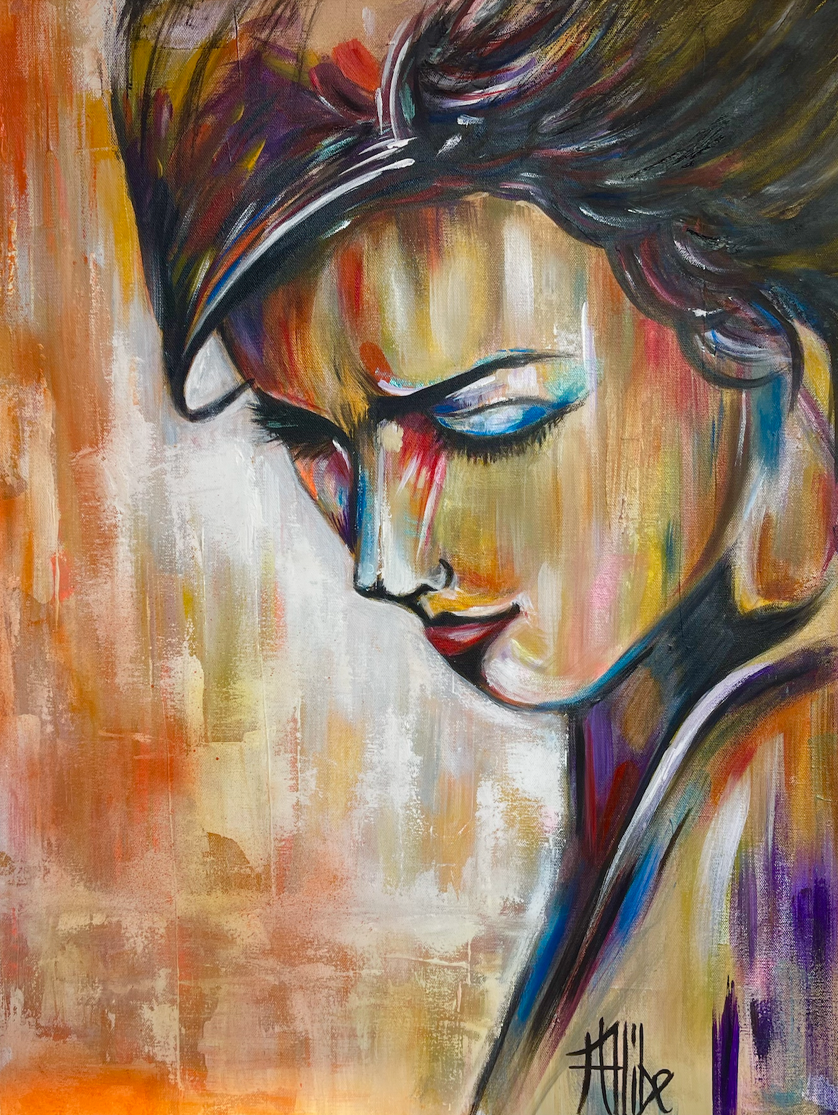 Kat Allibe, Whispers of the Silent Soul, original mixed media on canvas