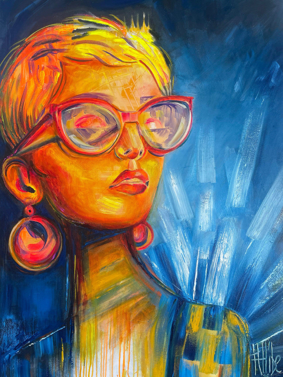 Kat Allibe, Unfiltered, original mixed media on canvas, 2026