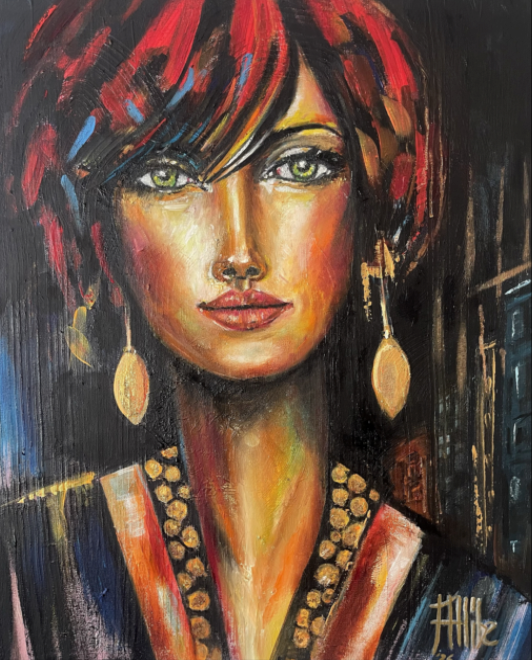 Kat Allibe, The Last Party, original oil on canvas, 2026