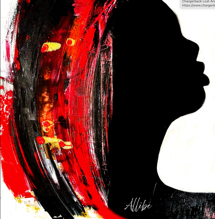Kat Allibe, Feraya The Crown That Speaks, original mixed media on canvas