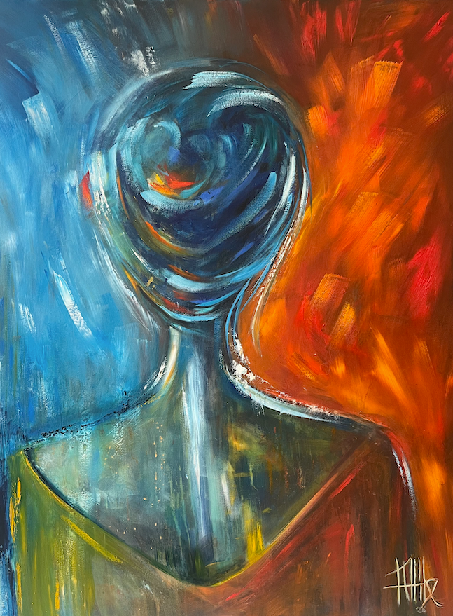 Kat Allibe, Becoming, original oil on canvas, 2026