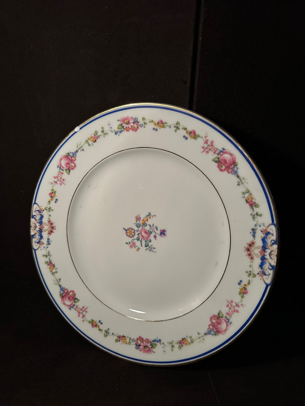 Antique Ovington Bros. New York Limoges Floral Porcelain Plate, c. 1890–1915