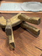 Folk Art Carved Wooden Deer, Sawn Silhouette Body with Four Knife-Whittled Legs Socketed Through, Unsigned American, c. 1930–1960