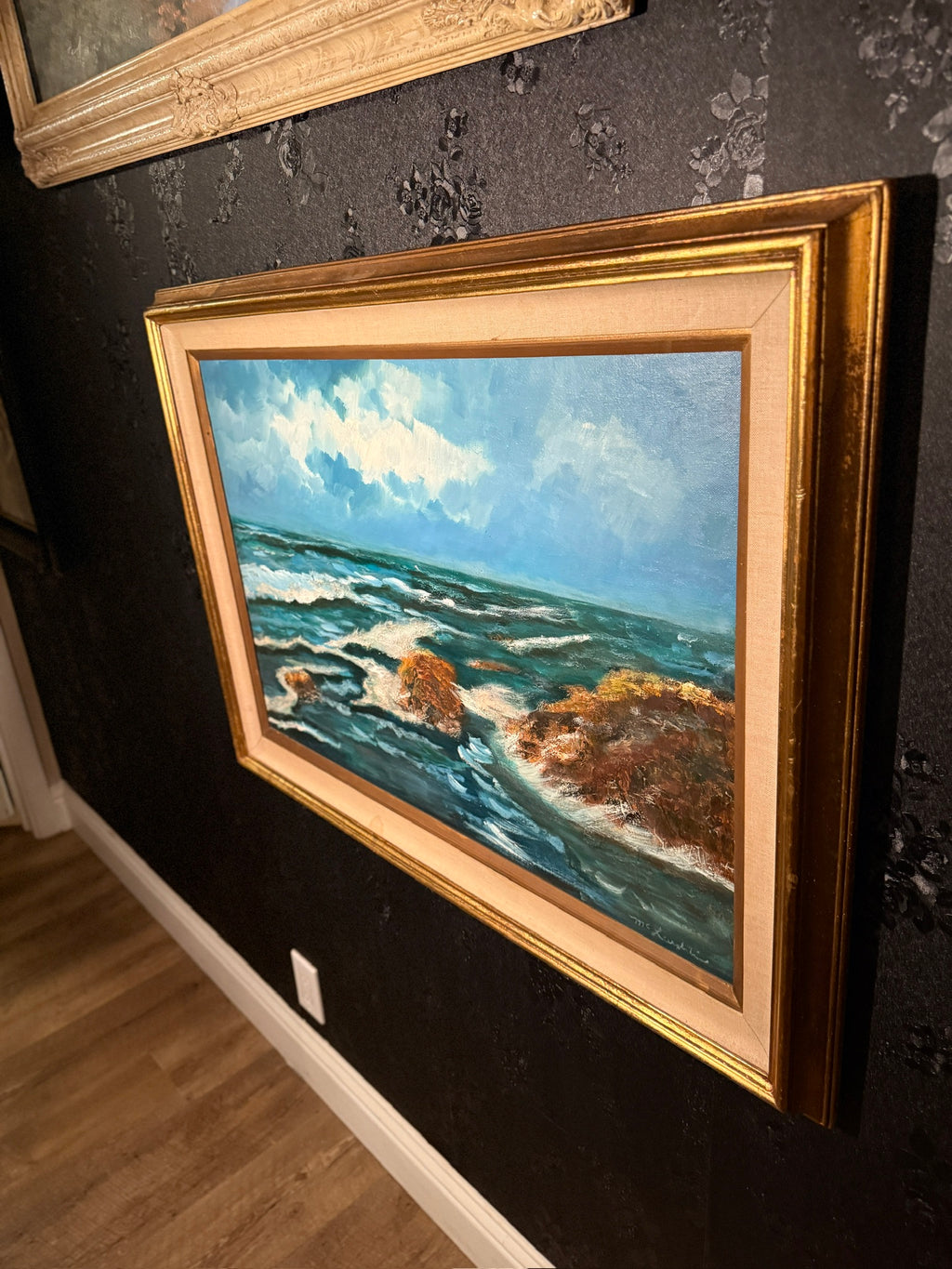 Mid-20th Century Coastal Seascape Oil Painting, Signed McLaughlin