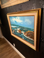 Mid-20th Century Coastal Seascape Oil Painting, Signed McLaughlin