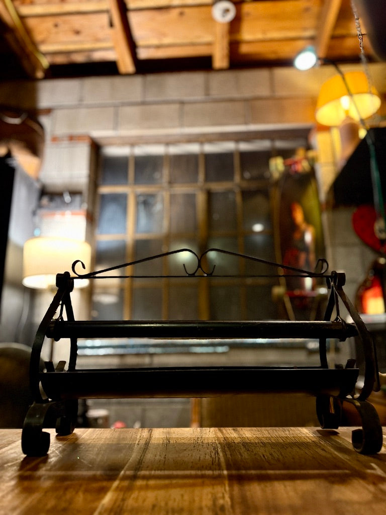 Antique Forged Iron Newspaper Roller – Early 1900s Fire Twister Tool