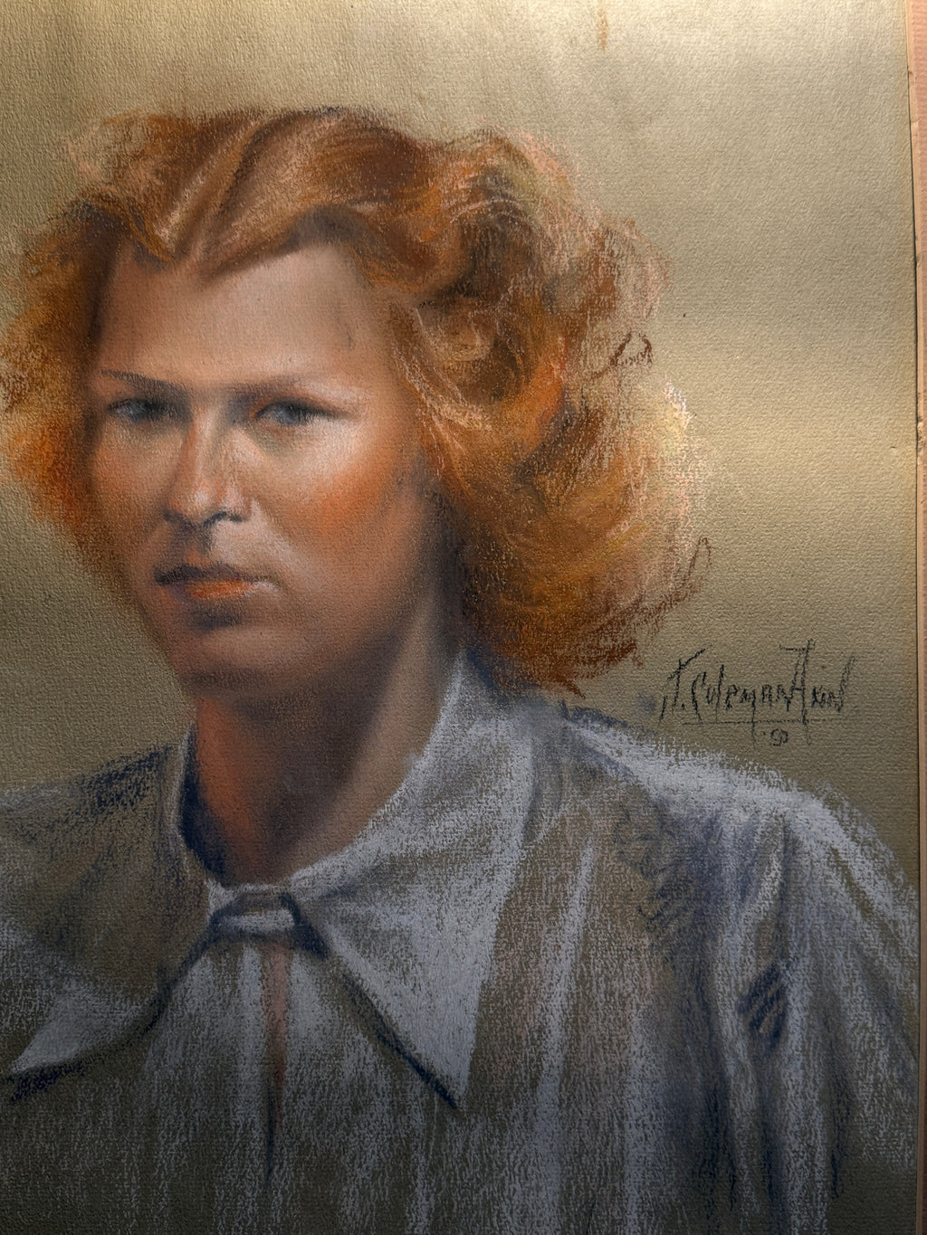 Early 20th Century American Pastel Portrait by T. Coleman Hill (c. 1905–1915)