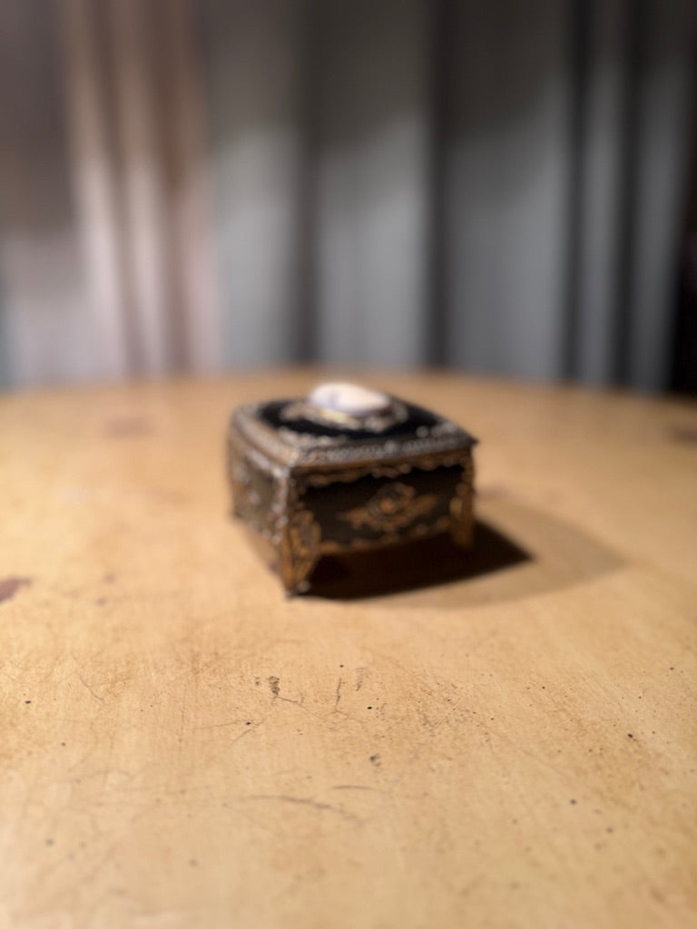 c.1960s Westland Japanese Music Box with Ormolu-Style Mounts & Cameo Lid