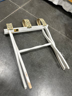 Scheibe Folding Luggage Rack with Floral Tapestry Straps, c. 1960s