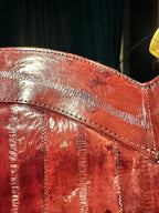 Burgundy Genuine Eel Skin Shoulder Bag, c. 1970s