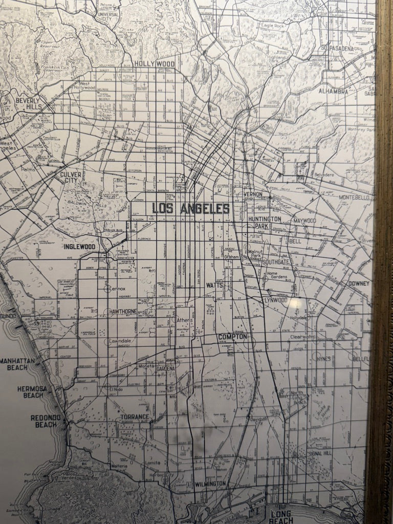 Map of Los Angeles, California, from Collier’s Atlas, c. 1939