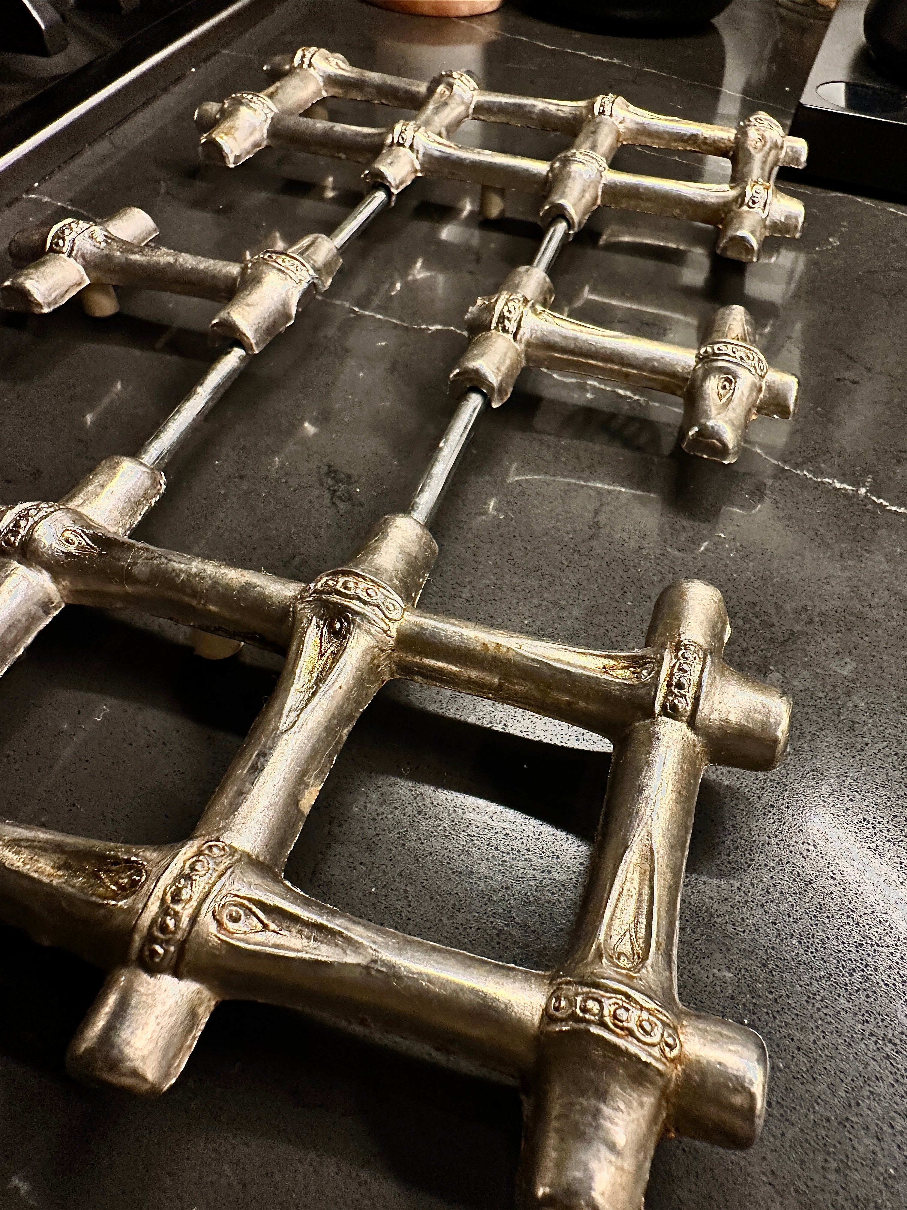 Mid-Century Expandable Cast Aluminum Trivet, c. 1950s–1960s