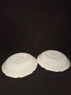 Pair of Floral Scalloped Porcelain Serving Bowls