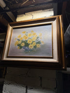 Terry Daugherty Floral Still Life (c. 1980s) | Signed Oil Painting on Canvas