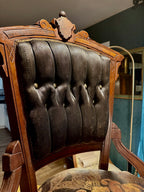 Victorian Upholstered Parlor Chair with Original Horsehair Back and Recovered Seat, c. 1880–1900