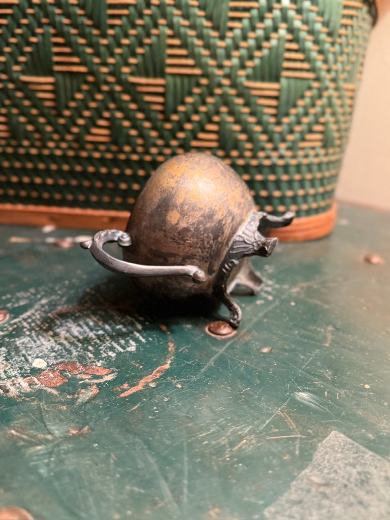 Vintage FB Rogers Silver Co Sugar Bowl 1224 – Silverplate Tripod Footed Creamer c. late 1940s-50s