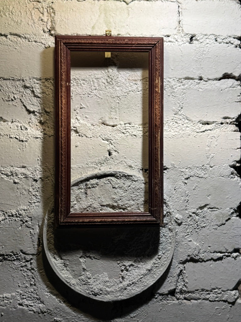 Antique Narrow Carved Wood Picture Frame, c. 1890s–1920s