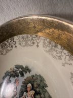 Sabin Crest-O-Gold 22K Porcelain Handled Tray & Bowl Set, c. 1940s–1960s