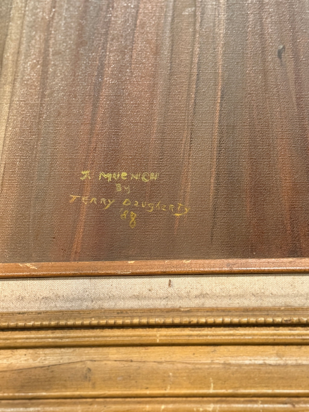 Mid-Century Oil On Canvas Signed Terry Daughtery Berlin Nevada, c 1970-1980