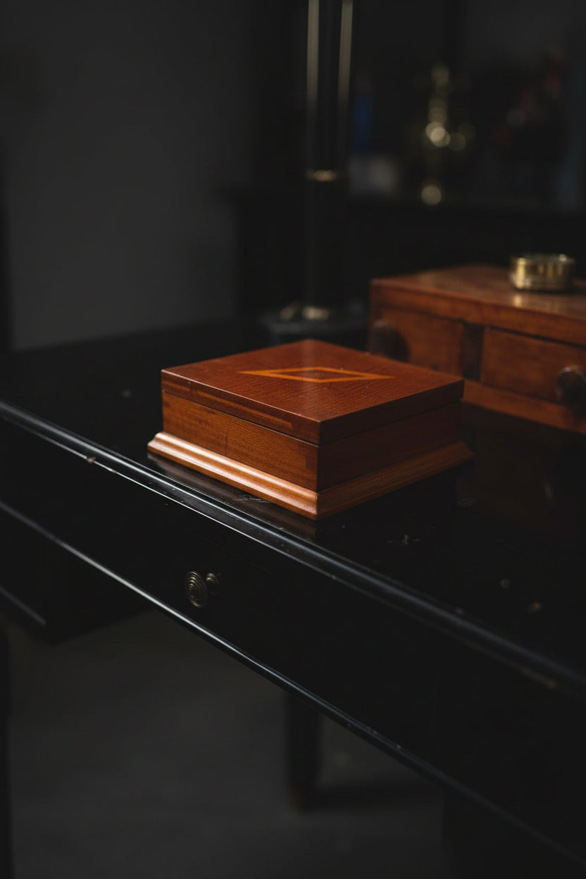 1933 Personalized Wooden Keepsake Box With Inlaid Lid
