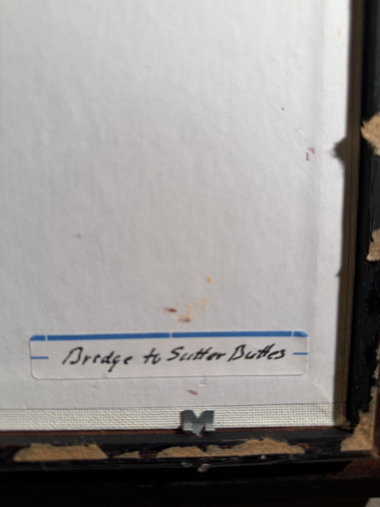 Bridge to Sutter Buttes — Original California Landscape Painting by Mary A. Nation (2003) | 12×16 Acrylic